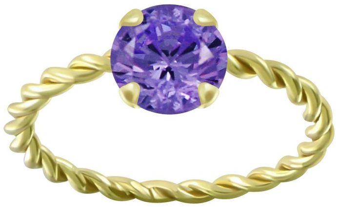 Kullattu Hopeinen Kierresormus Zirkonialla Y5604 - Super outlet - hopeasormukset - Y5604165 - 1