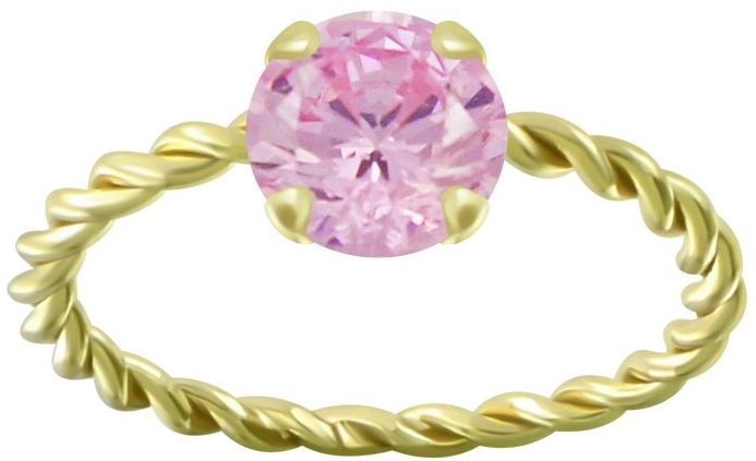 Kullattu Hopeinen Kierresormus Zirkonialla Y5605 - Super outlet - hopeasormukset - Y5605165 - 1