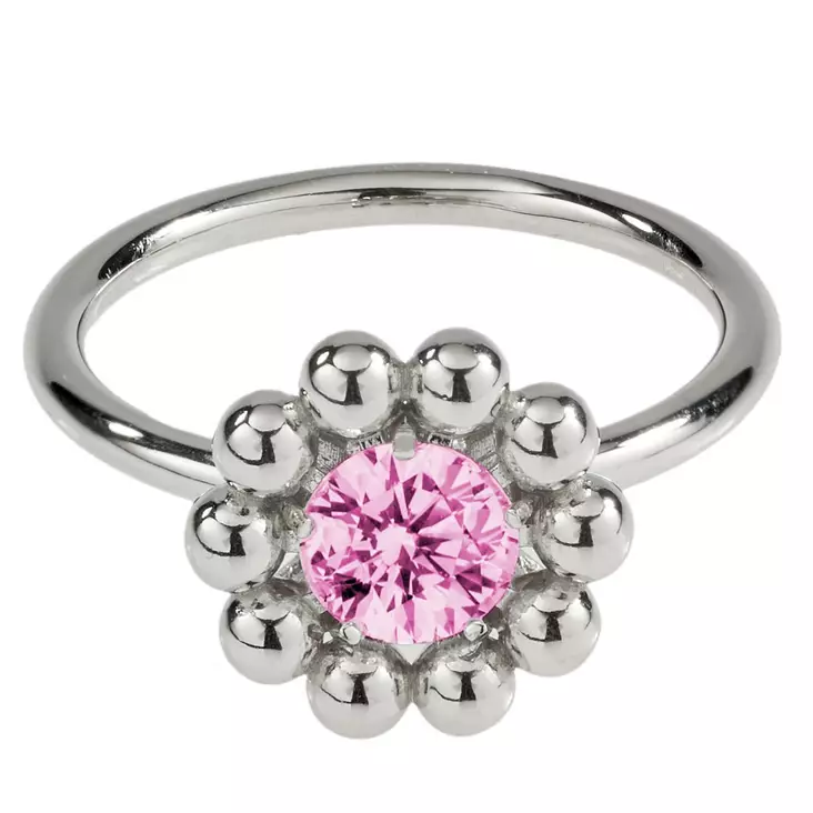 Lumoava Daisy sormus pinkill=C3=A4 zirkonilla L52228150 - Hopeiset sormukset - L52228150155 - 1