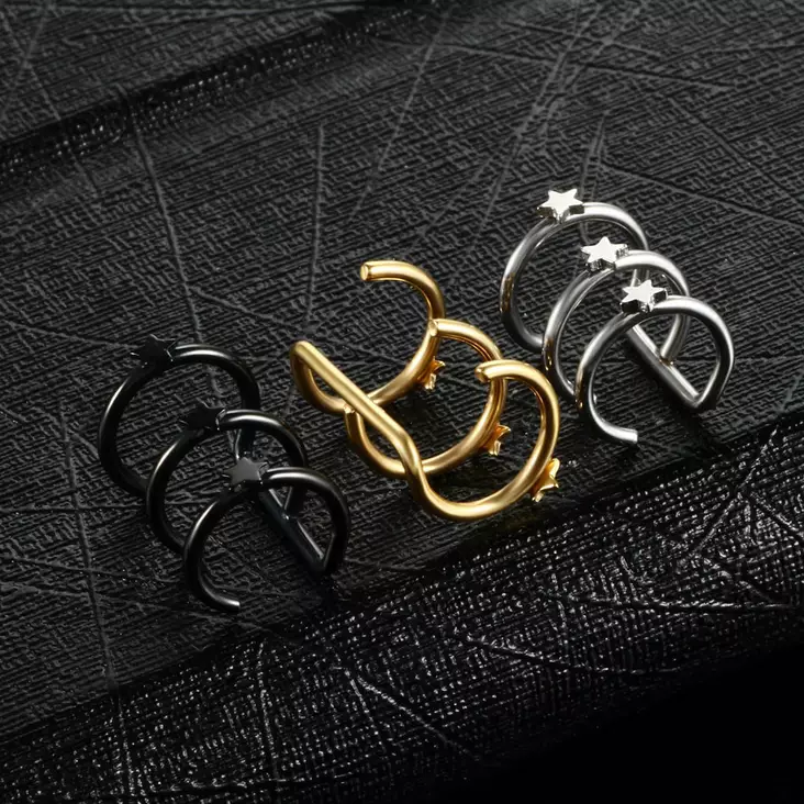 Puriste Cuff Helix musta t=C3=A4hti K0805 - Lävistyskorut - K0805 - 1