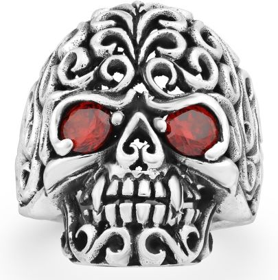 Red eyed skull sormus IN549 - OUTLET Hopeasormukset - IN549-1975 - 1