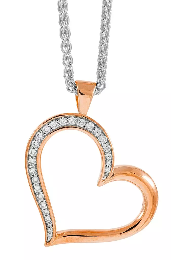 Syd=C3=A4nriipus zirkoneilla - Hopeiset kaulakorut - C10024RH-45 - 1