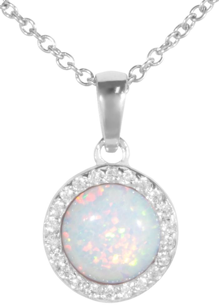 Sydney valkoinen Opaali imitaatio CK55 - Hopeiset riipukset - CK55 - 1