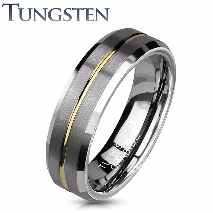 Tungsten kultaraita 6mm H21-6 - Kihlasormukset - H21-6-165 - 1