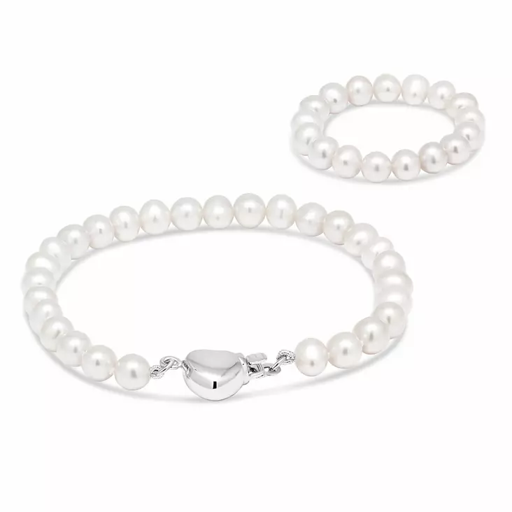 Kastehelmiranne 15+8cm sydän lukko - Kastehelmet - KH-1VALK15 - 1