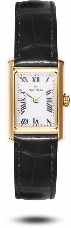 Mockberg Timeless Black leather gold kello MB0245 - Naisten rannekellot - MB0245 - 1