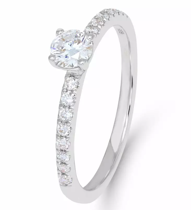 Beat of Love valkokultainen timanttisormus Anthea R-1506LDPDW - Timanttisormukset Beat of love - R-1506LDPDW-155 - 1