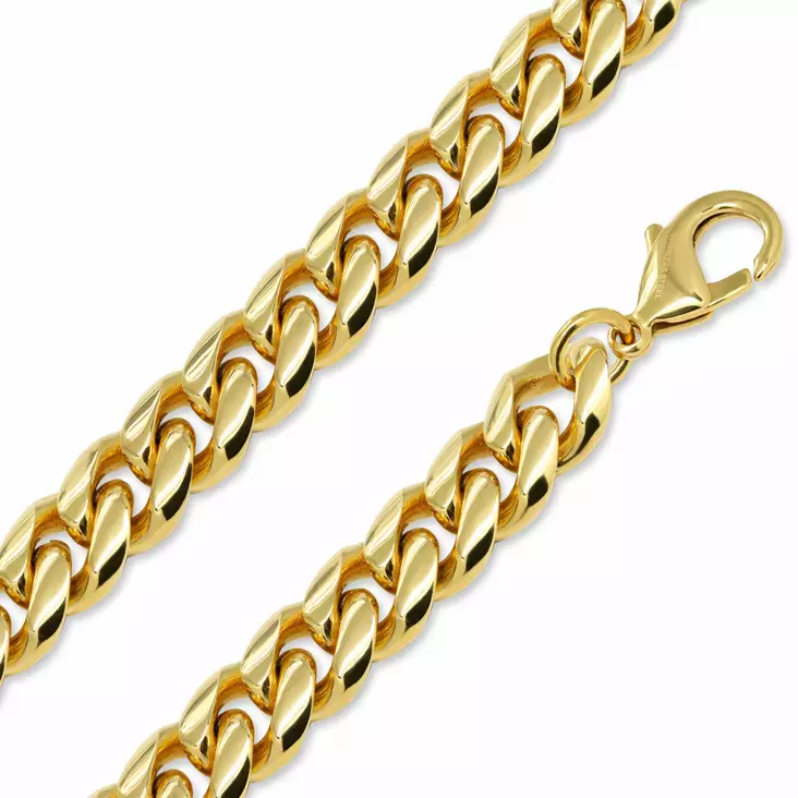 DENIM teräsketju kullattu 10mm 55cm - Teräksiset kaulakorut - SK8405GP-55 - 1