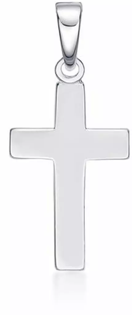 Risti kiiltävä sileä - Rippiristi hopea - C10095 - 2