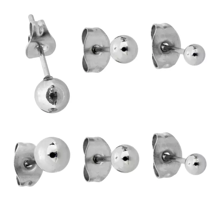 Pallokorvissetti 3-4-5 mm GK345 - Teräksiset korvakorut - GK345 - 1