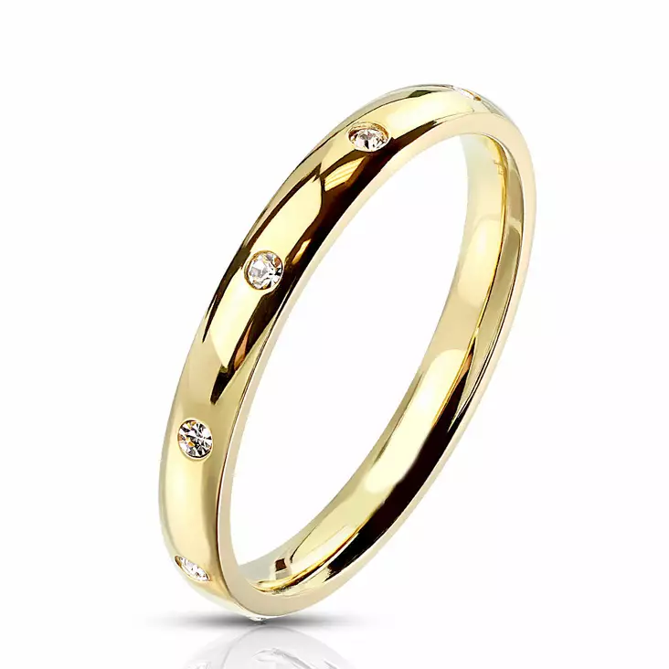 TERÄSSORMUS 10 CZ GOLD - Terässormukset - H6822G-1575 - 1