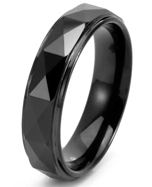 Tungsten sormus hiottu musta 6 mm - Sormukset tungsten ja zirkonium - G12-165 - 1