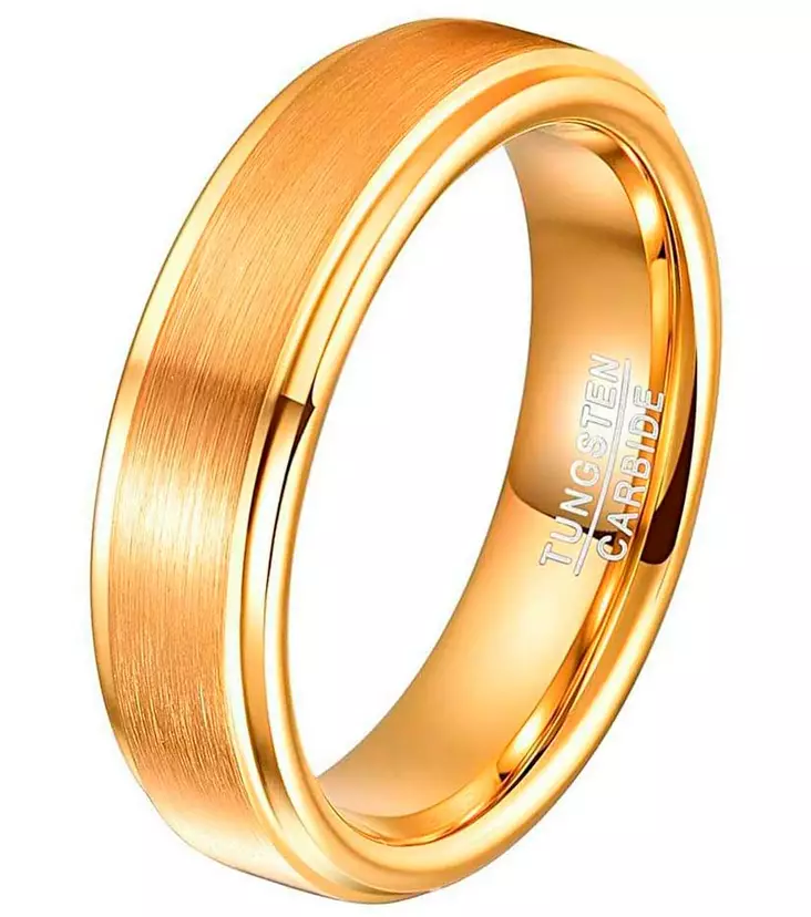 Tungsten sormus kullattu 6 mm - Sormukset tungsten ja zirkonium - G13-1725 - 1