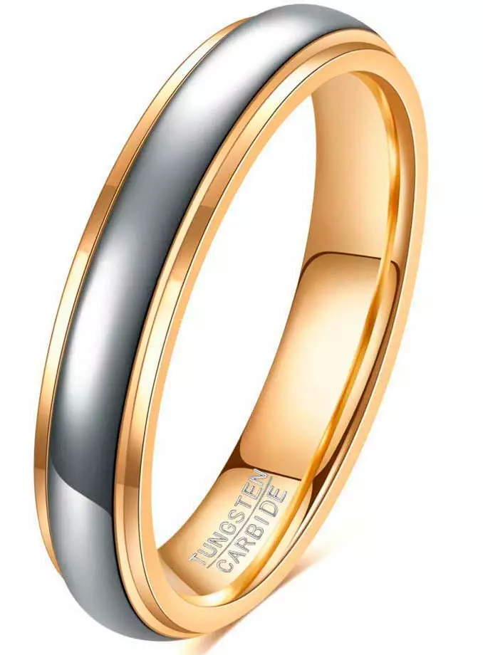 Tungsten Steel Raita sormus 4mm - Sormukset tungsten ja zirkonium - G15-165 - 1