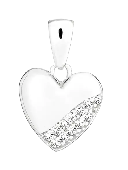 Sydän-riipus zirkoneilla 11x11mm - Kaulakorut ja riipukset - H280086 - 1
