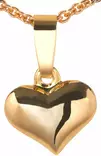 Kultainen sydän riipus 9mm 42-45 cm kullattu ketju - Kultaiset riipukset - K10026 - 1