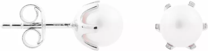 Hopeiset helmikorvakorut kruunuistutuksella. CKK186 - Elen Pearls - CKK186 - 1