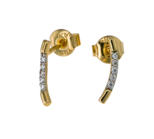 Kultaiset kaarikorvakorut zirkoneilla 17-K1726 - Kultaiset korvakorut - 17-K1726 - 1