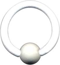 Lävistyskoru rengas 10mm, 1,6mm, valkoinen - Lävistyskorut - 15007-10-16 - 1