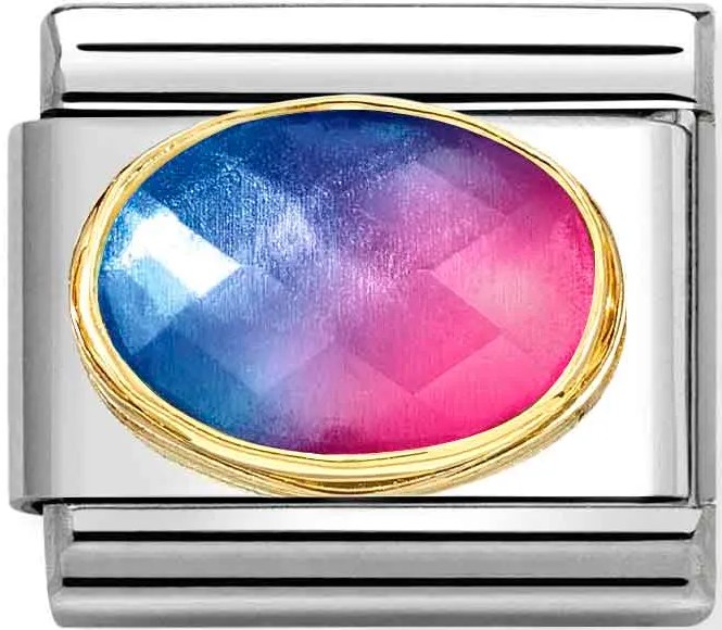 Nomination pala 2-tone stone blue-red - Composable Classic - 030612-036 - 1