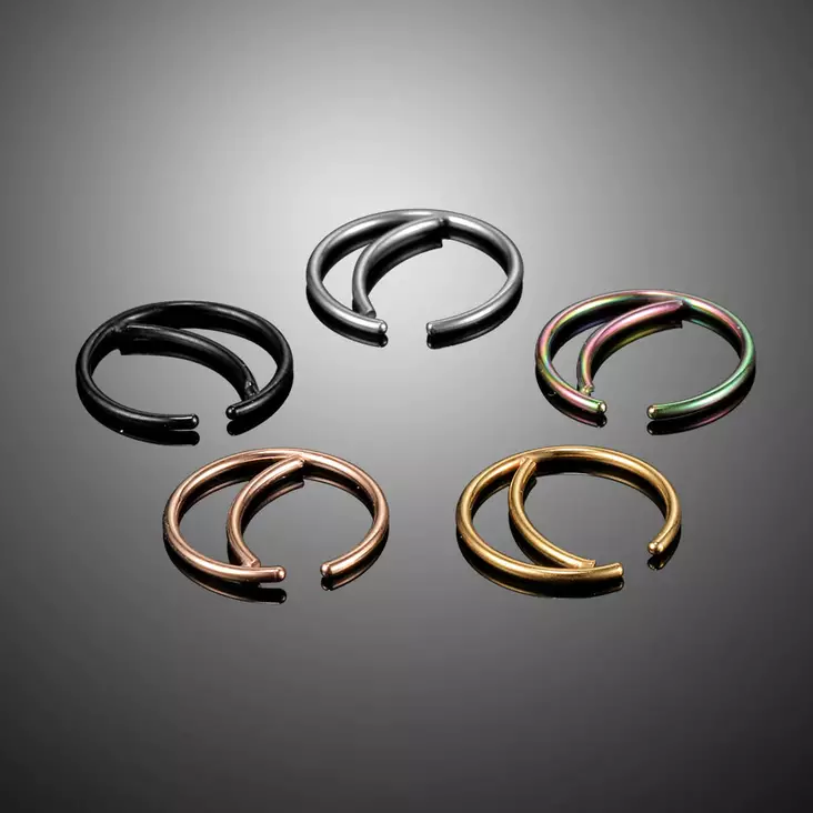 Puriste Cuff Hopea & Musta & Kulta 1 - Lävistyskorut - B2516 - 1