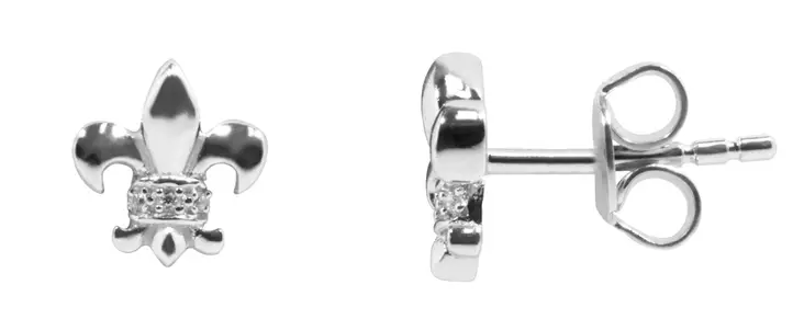 Ranskanlilja tappi CKK216 - Hopeiset korvakorut - CKK216 - 1