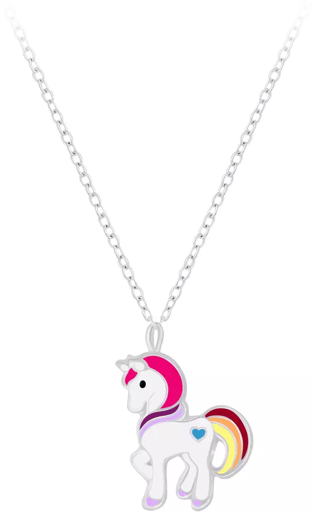 Yksisarvinen riipus Pink-Yellow 35-45cm - Hopeiset riipukset - Y9976 - 1