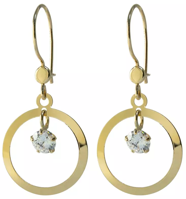 Kultaiset korvakorut zirkoneilla. - Kultaiset korvakorut - K40196 - 1