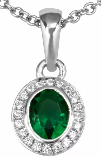 Diana Small zirkonein Emerald Green CK57 - Hopeiset kaulakorut - CK57 - 1