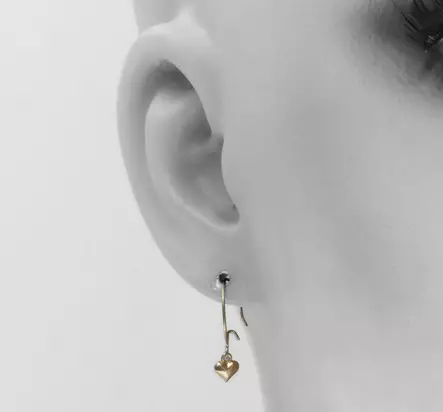 Korvakoru Pikku sydän koukulla 3,5mm - Kultaiset korvakorut - K40037 - 2