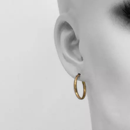 Kultainen korvarengas 2x20mm - Kultaiset korvakorut - K30007 - 2