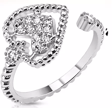 Varvassormus Sydän hopeanvärinen - Varvassormukset - VS177 - 1