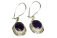 Ametistikorvakorut koukulla - Hopeiset korvakorut - H4077 - 1