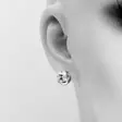 Solmu satinoitu osin 10 mm - Hopeiset korvakorut - HK787 - 2
