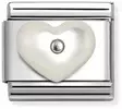Nomination pala Silvershine White Mother of pearl heart 330509-17 - Composable Classic - 330509-17 - 1
