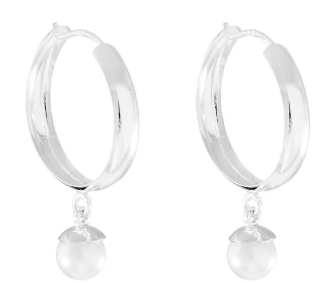 Hopeiset korvarenkaat helmi=C3=A4isill=C3=A4 H3037 - Hopeiset korvakorut - H3037 - 2