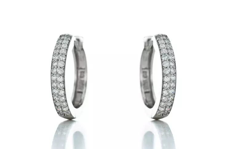 Hopeiset korvarenkaat zirkoneilla C10297 - Hopeiset korvakorut - C10297 - 1
