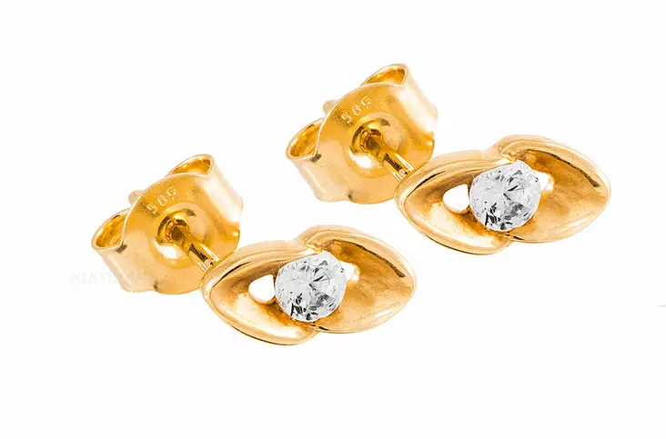 Kultaiset korvakorut zirkoneilla 18727 - OUTLET korvakorut - 18727 - 1