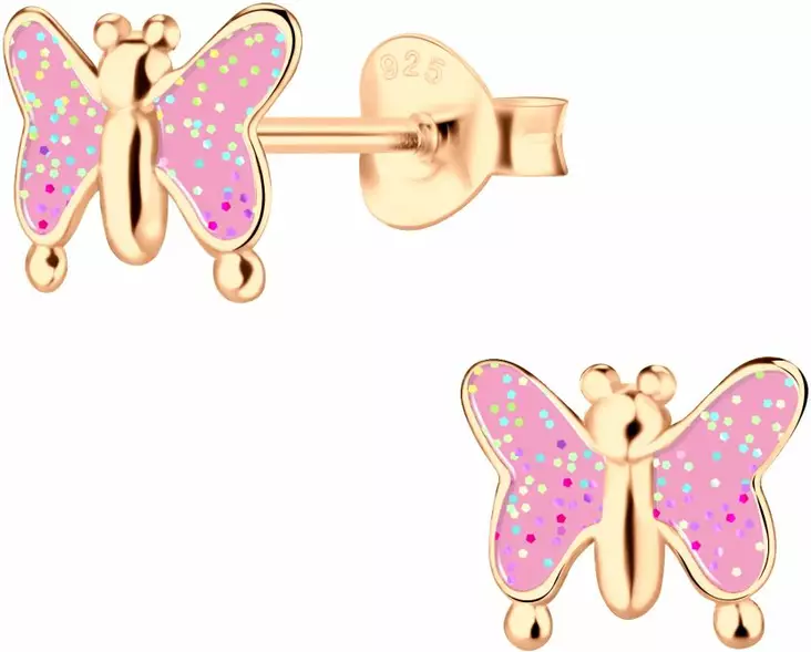 Kullatut perhoskorvakorut Y4587 - Hopeiset korvakorut - Y4587 - 1