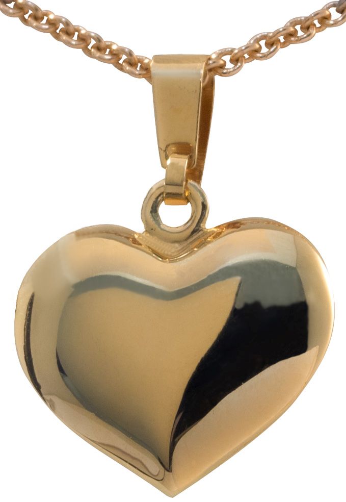 Kultainen sydän riipus 12mm 45 cm ankkuriketjulla - Ystävänpäivä - K10027 - 1