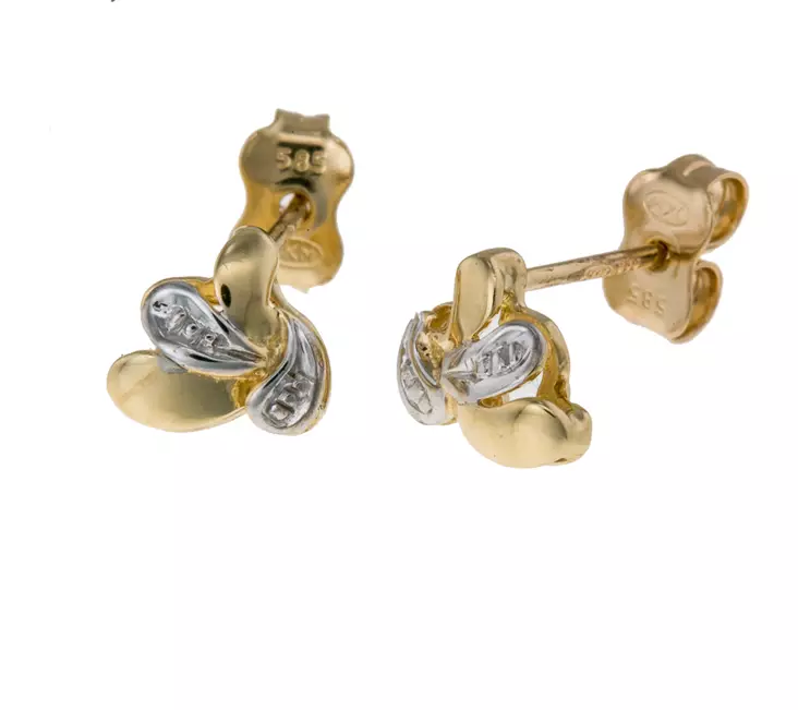 Kultaiset perhosensiivet zirkonialla - OUTLET korvakorut - 17-K1797 - 1