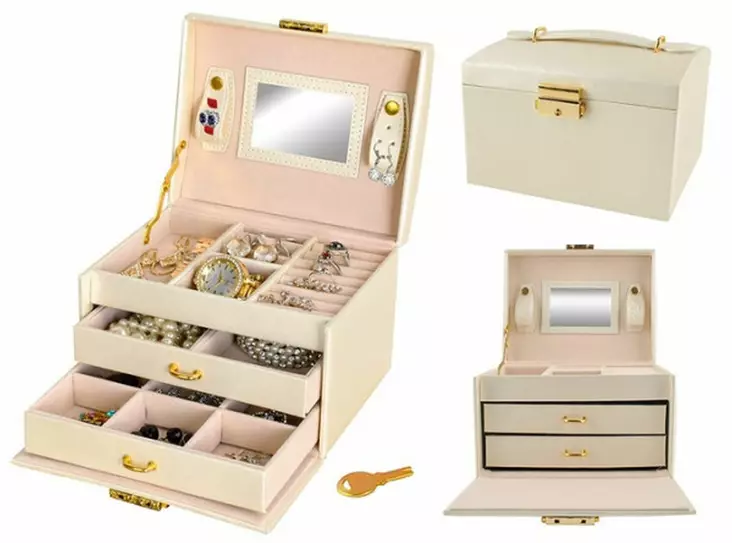 LadyBox korulaukku Torino Beige ZE6347 koko kuva - Korurasiat - ZE6347 - 1