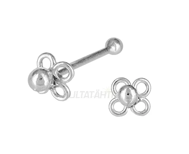 Nen=C3=A4koru hopeaa kukka - Lävistyskorut - TNS-477 - 1