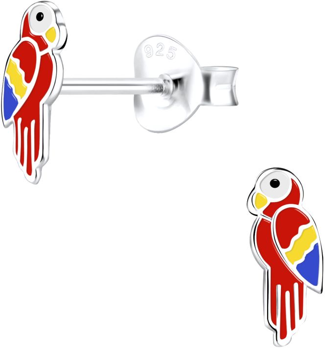 Papukaija korvakorut - Hopeiset korvakorut - Y4317 - 1