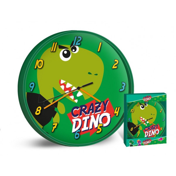 Sein=C3=A4kello Crazy Dino 25 cm - Seinäkellot - ZC007 - 1