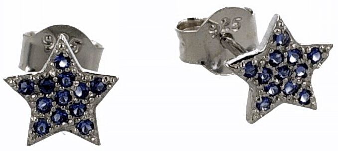 Siniset t=C3=A4htikorvakorut RHK327 - Hopeiset korvakorut - RHK327 - 1