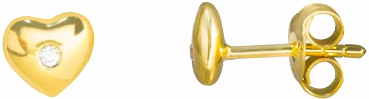 Sydän korvis zirkonilla 5mm tappi CKK197 - Hopeiset korvakorut - CKK197 - 1