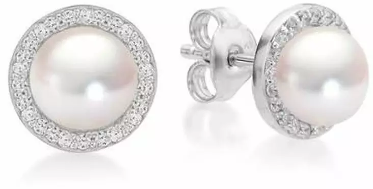 CKK227 Sydney valkoinen Opaali imitaatio - Hopeiset korvakorut - CKK227 - 1