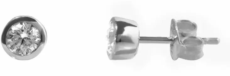 Umpisarja 4 mm kirkas - Hopeiset korvakorut - CKK207 - 1