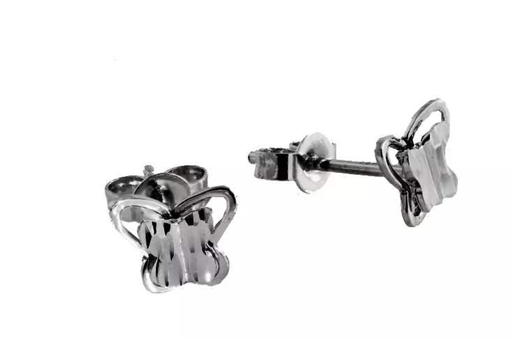 Valkokultaiset perhoskorvakorut - Kampanja-ale korvikset - K1497 - 1